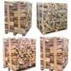 4 palettes (2 chêne blanc + 2 hêtre/charme) – bûches de 40 cm