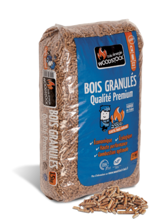 Granulés de bois Woodstock – 1 palette de 78 sacs de 15 kg